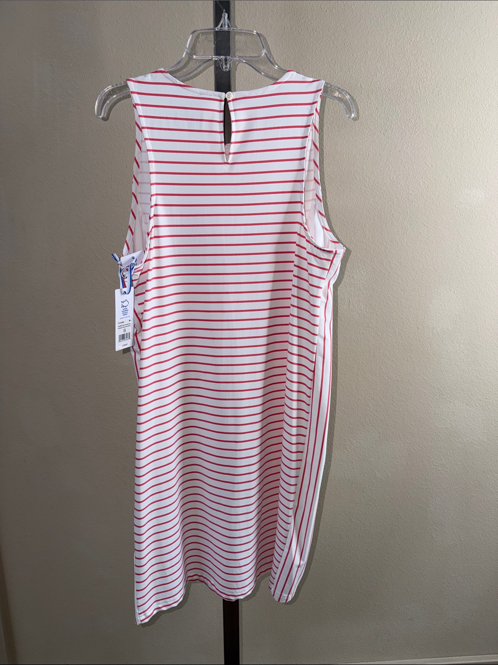 Nwt New Southern Tide Marlee Performance Stripe Sleeveless Dress Coral Medium — image 3 of 8